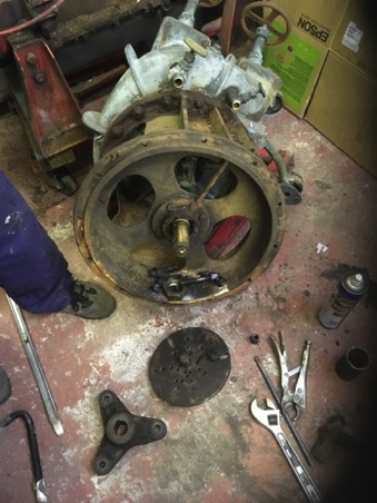 Pump drive coupling removed
